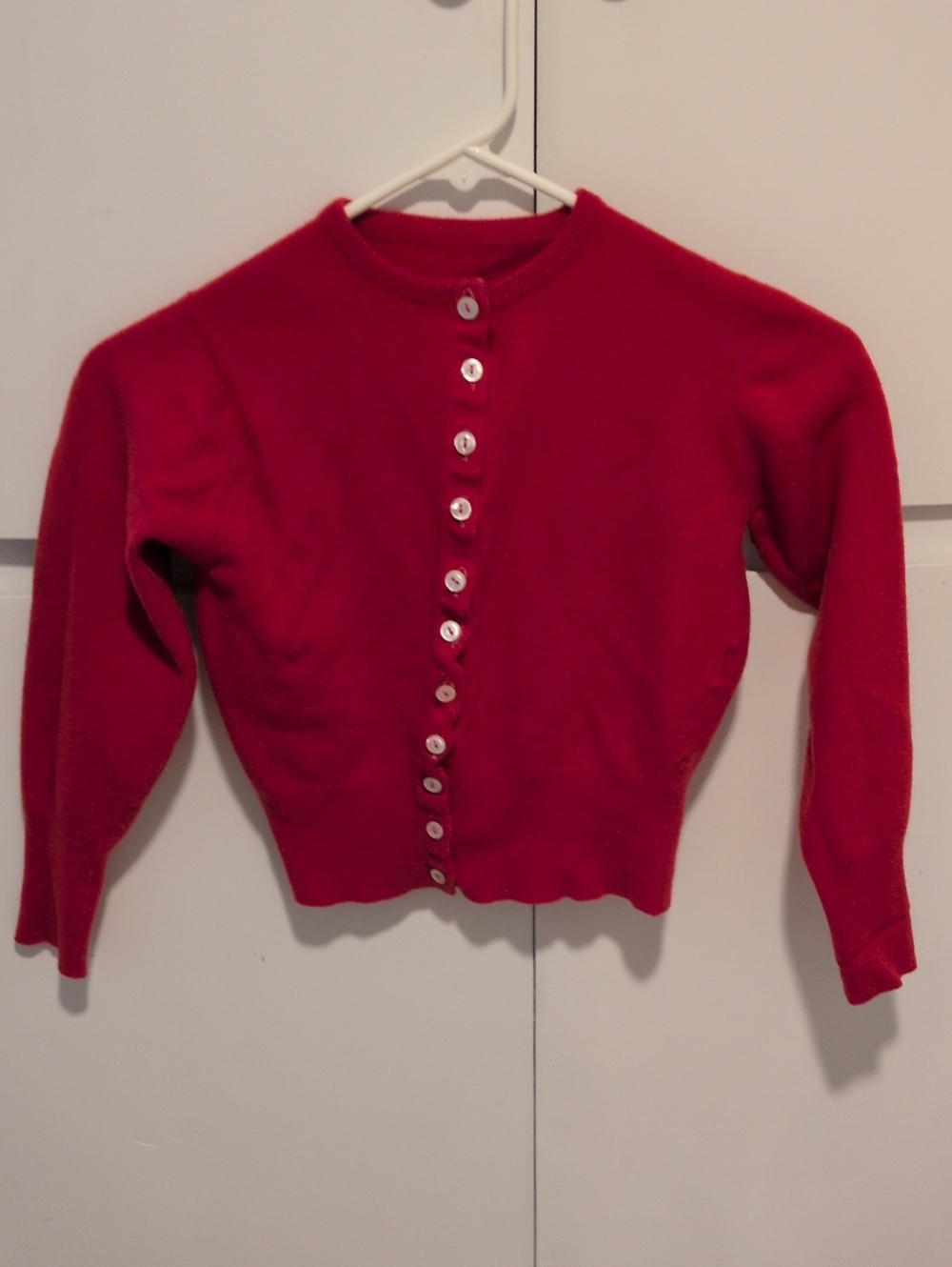Red Button-Front Women's Sweater Cardigan